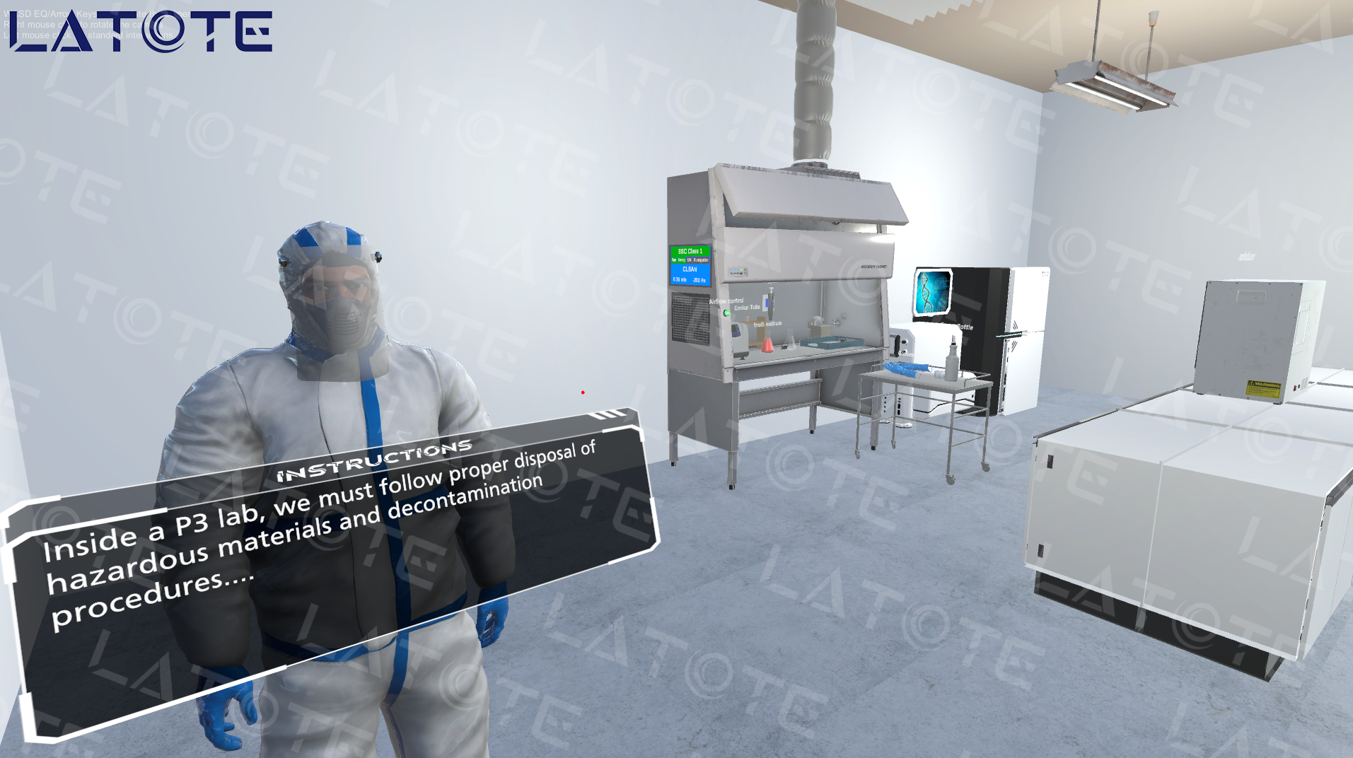 VR Biosafety Level 3 Lab Safety Training Simulator